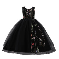 Embroidered kids dress for ages 4 to 15 by Ancient Energy, featuring colorful floral embroidery and a comfortable fit.