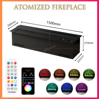 Eco-Friendly Water Vapor Fireplace with Simulated Flames - MANDOTOS