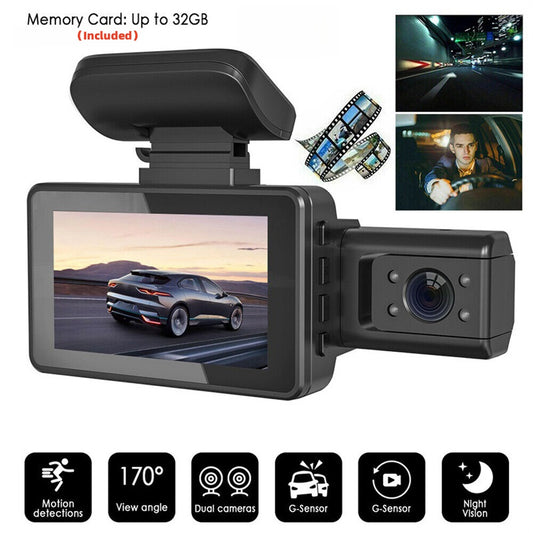 3-Inch Dual Lens Car Dash Cam - Your Ultimate Vehicle Guardian - MANDOTOS
