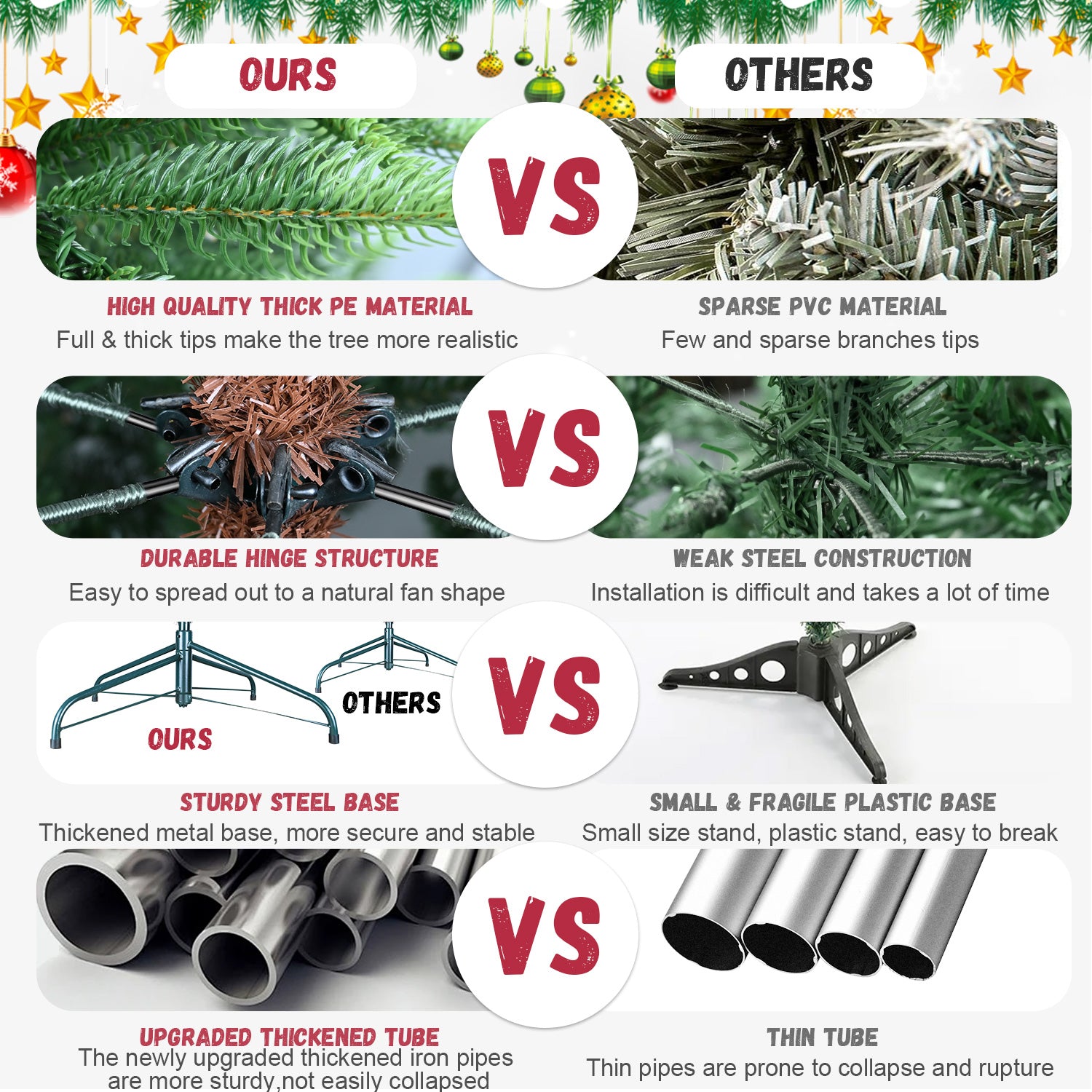 5 FT Pre-Lit Aspen Fir Artificial Christmas Tree - MANDOTOS