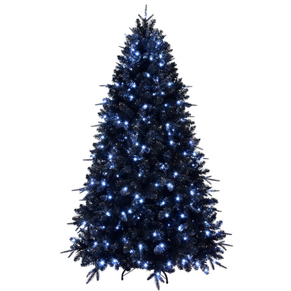 7ft Pre-Lit Black Christmas Tree - The Ultimate Holiday Showstopper - MANDOTOS