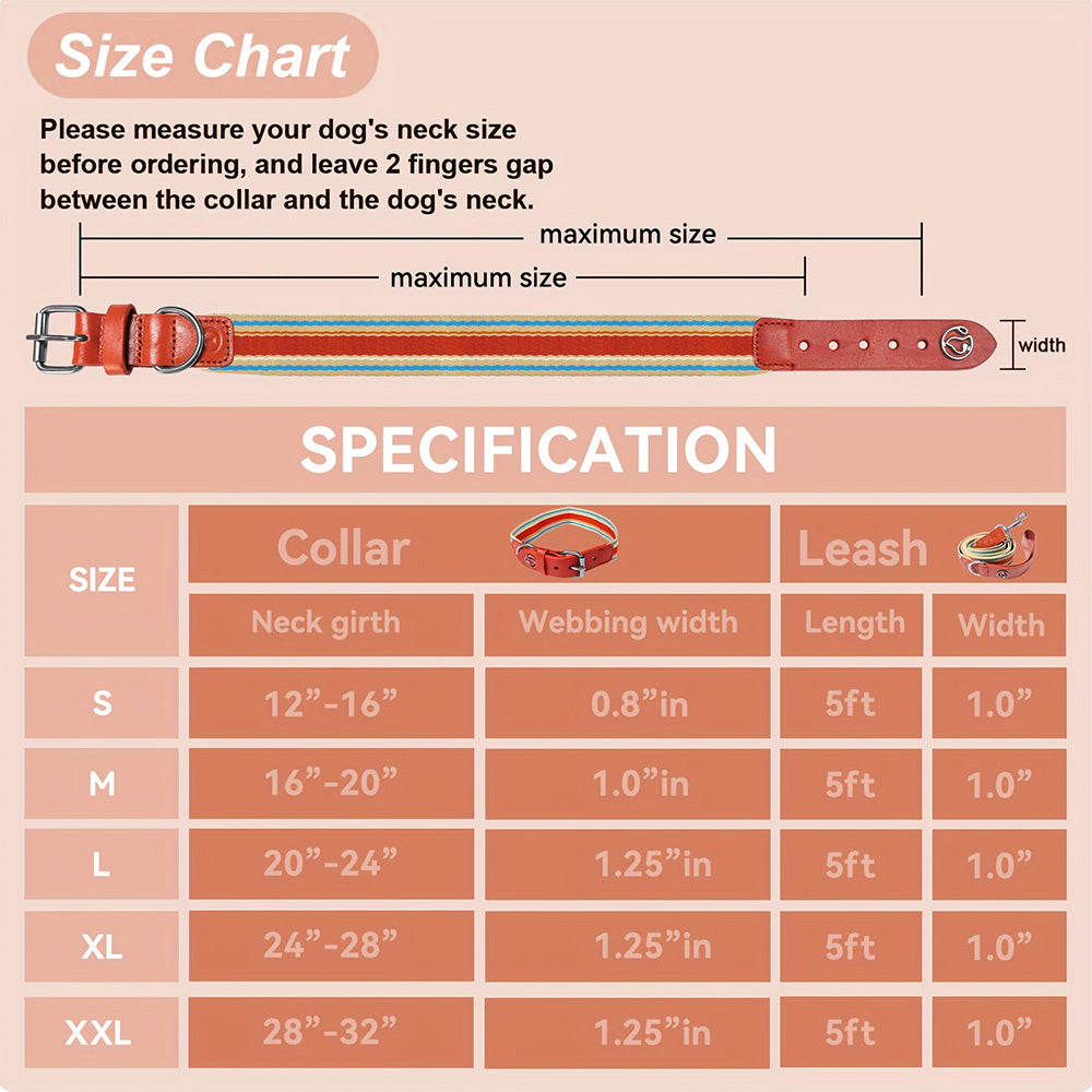 Adjustable Dog Collar and Leash Set - Perfect Fit for All Breeds - MANDOTOS