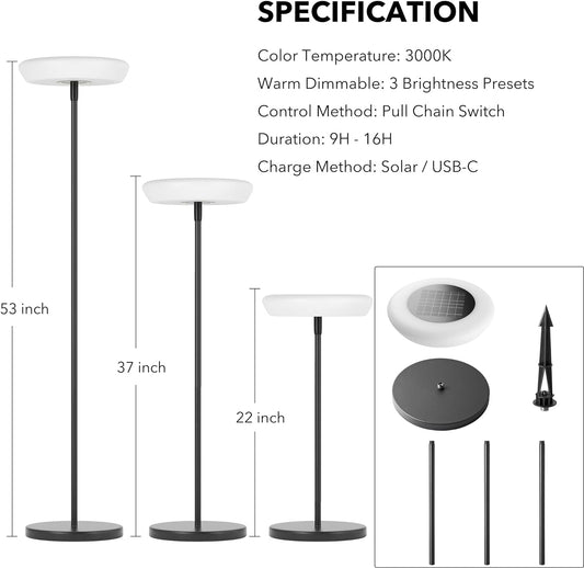 Minimalist Solar Powered Outdoor Floor Lamp - MANDOTOS