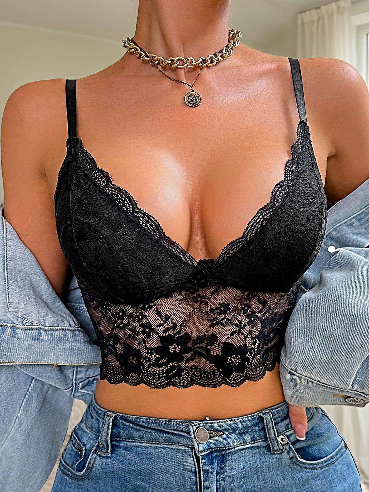 Viomisha Sexy Lace Bra - Adjustable Padded Elegance - MANDOTOS