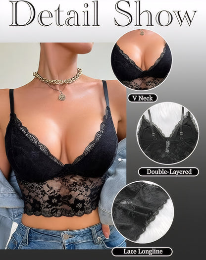 Viomisha Sexy Lace Bra - Adjustable Padded Elegance - MANDOTOS