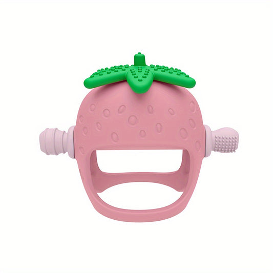 Strawberry-Shaped Silicone Baby Teether Glove - MANDOTOS