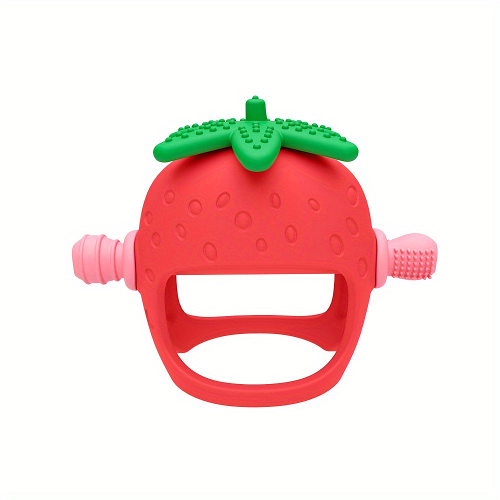 Strawberry-Shaped Silicone Baby Teether Glove - MANDOTOS