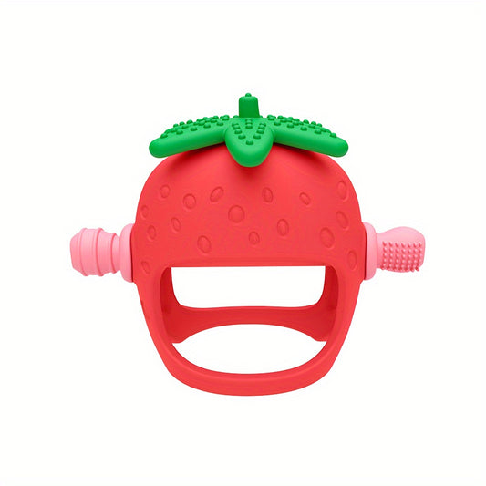 Strawberry-Shaped Silicone Baby Teether Glove - MANDOTOS