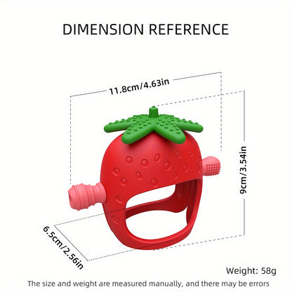 Strawberry-Shaped Silicone Baby Teether Glove - MANDOTOS