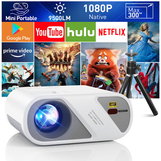 Full HD 1080P Portable Mini Projector with Tripod - MANDOTOS