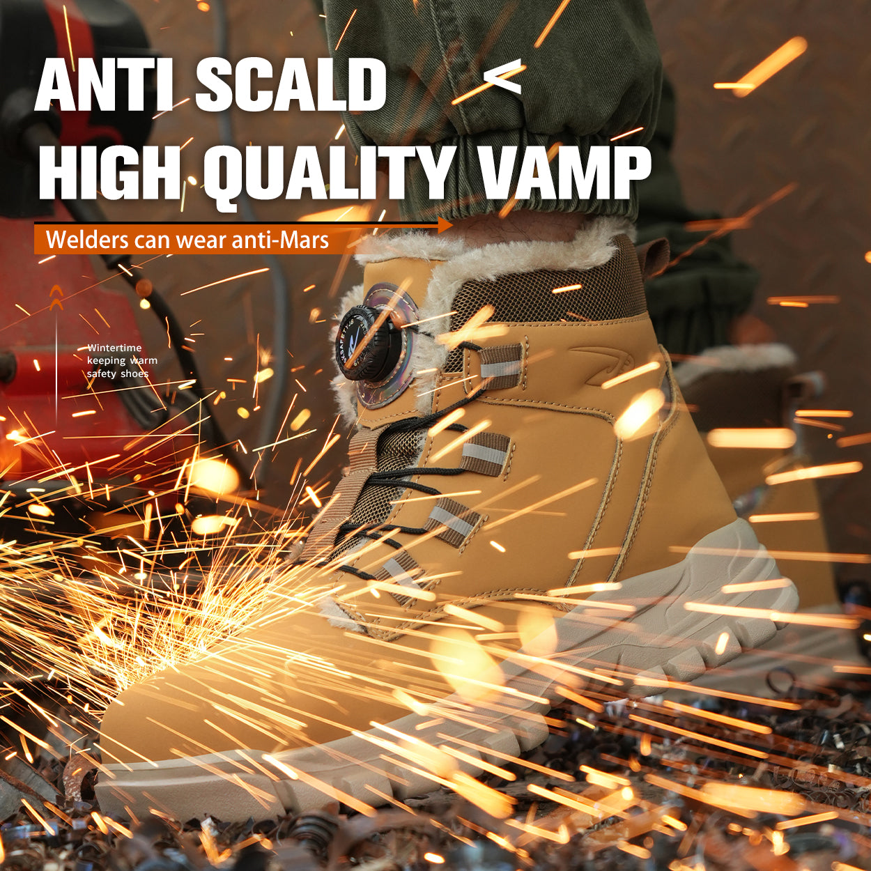 Men's Steel Toe Safety Shoes - Warm & Breathable Work Footwear - MANDOTOS