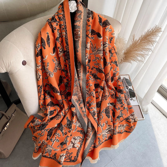 Luxurious Ethnic Cashmere Scarf - Double-Sided Charm - MANDOTOS