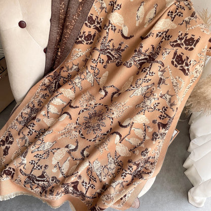 Luxurious Ethnic Cashmere Scarf - Double-Sided Charm - MANDOTOS