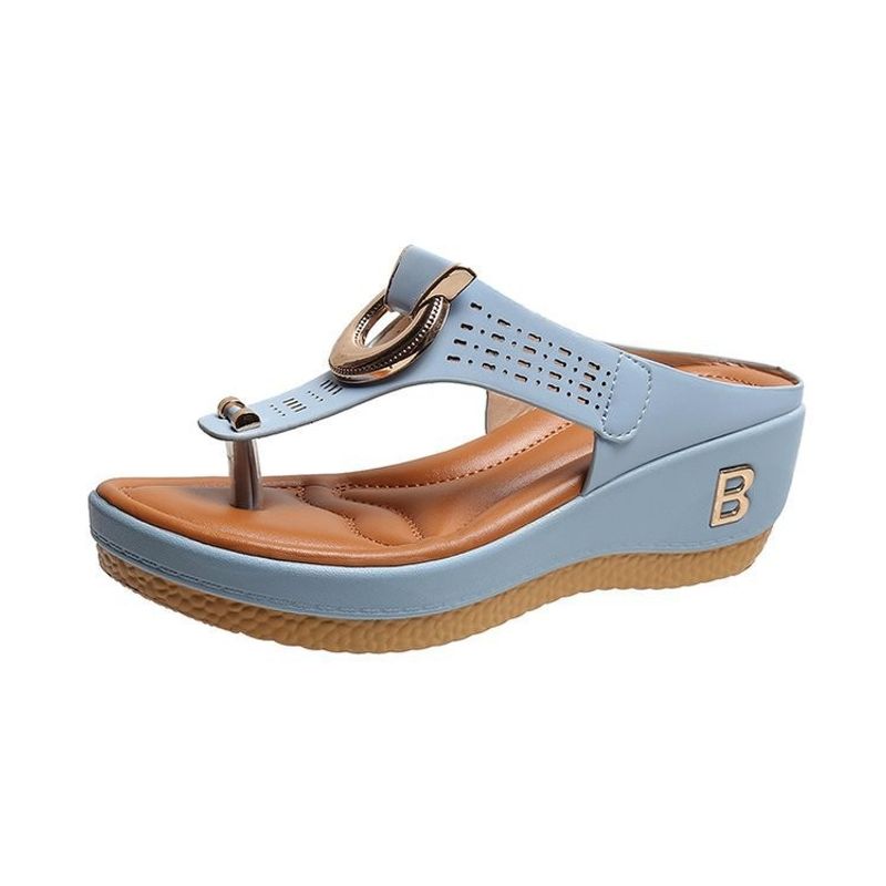 Chic Beach Thong Wedge Heel Sandals - MANDOTOS