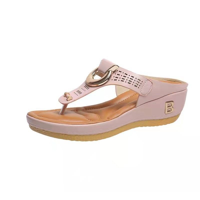 Chic Beach Thong Wedge Heel Sandals - MANDOTOS