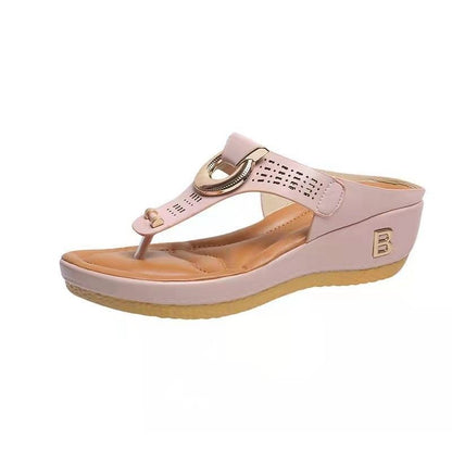 Chic Beach Thong Wedge Heel Sandals - MANDOTOS