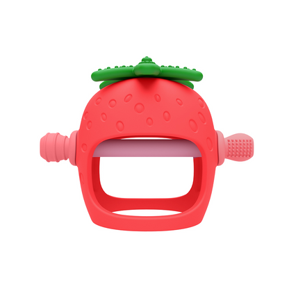 Strawberry-Shaped Silicone Baby Teether Glove - MANDOTOS