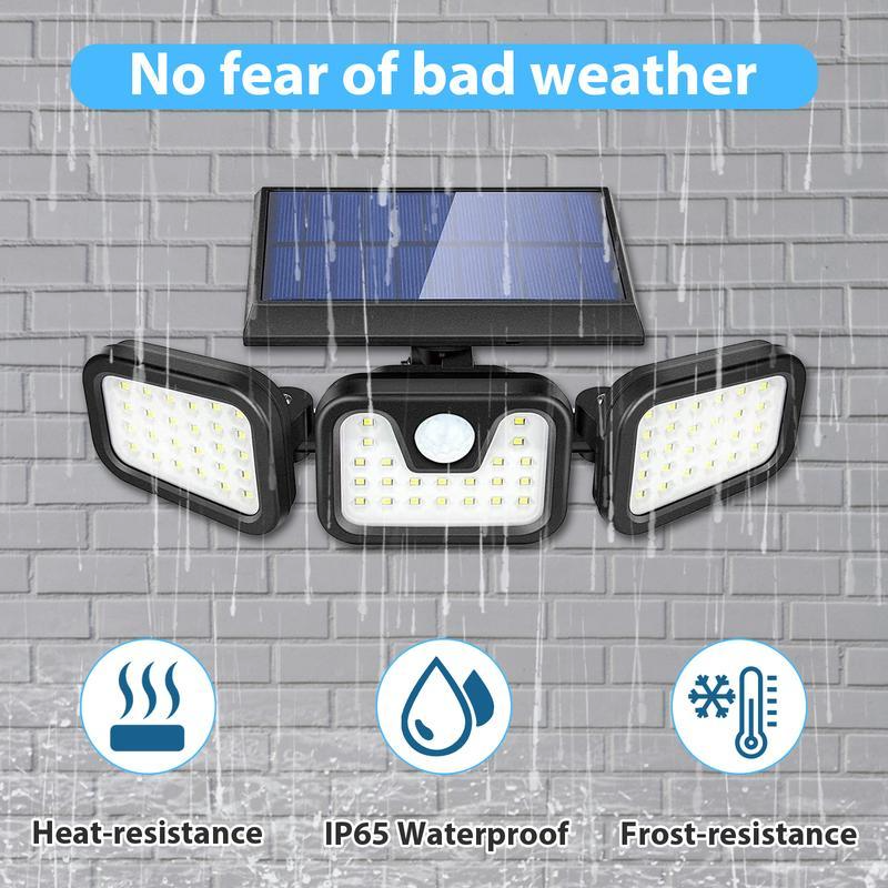 Solar Outdoor Motion Sensor Light - 3000LM Super Bright Security Flood Light - MANDOTOS