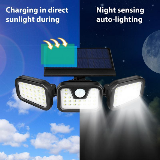 Solar Outdoor Motion Sensor Light - 3000LM Super Bright Security Flood Light - MANDOTOS