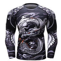 Ancient Energy MMA workout compression rashguard shirt showcasing a fitted, moisture-wicking athletic top for martial arts training.