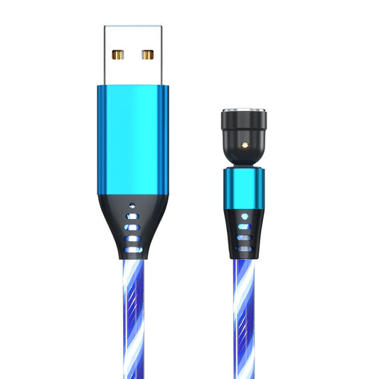 Ancient Energy 540 Rotate Luminous Magnetic Micro USB Type C iPhone charging cable with fast 3A charging and LED light feature