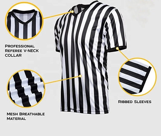 Black & White Referee Shirts/Jerseys Two Free Whistles