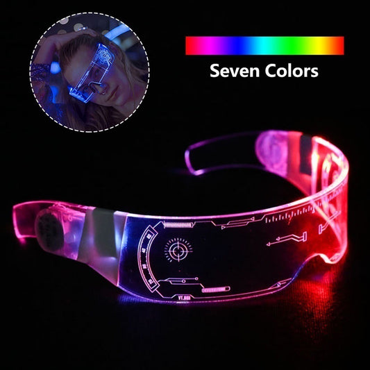 LED Luminous Glasses Party Bar Disco Punk Glasses Futuristic Style Festival Goggles Decoration Gifts - MANDOTOS