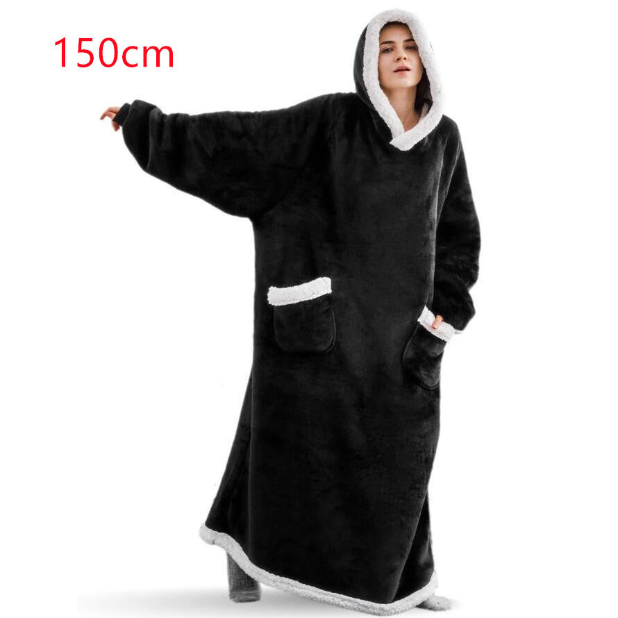 Winter TV Hoodie Blanket Winter Warm Home Clothes Women Men Oversized Pullover With Pockets - MANDOTOS