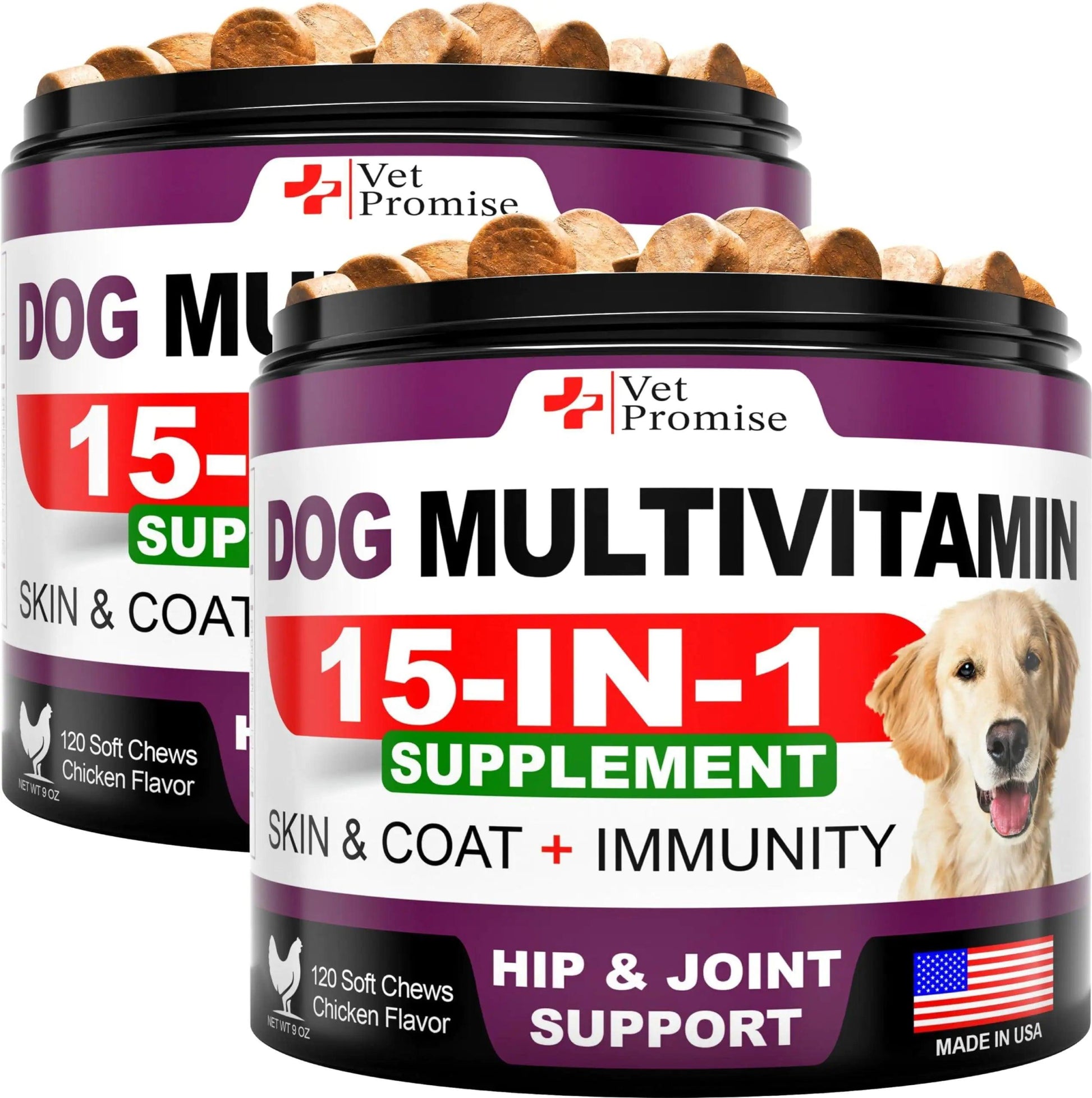 2-Pack Glucosamine & Multivitamins Dog Chews, 240 Count - MANDOTOS