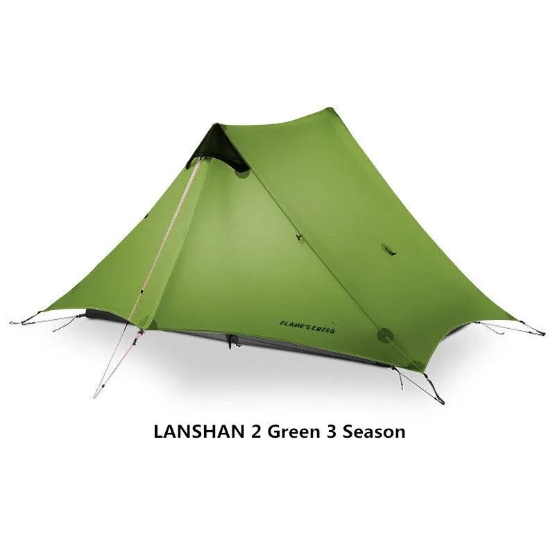2021 FLAME'S CREED LanShan 2 Person Outdoor Ultralight Camping Tent 3 Season Professional 15D Silnylon Rodless Tent - MANDOTOS