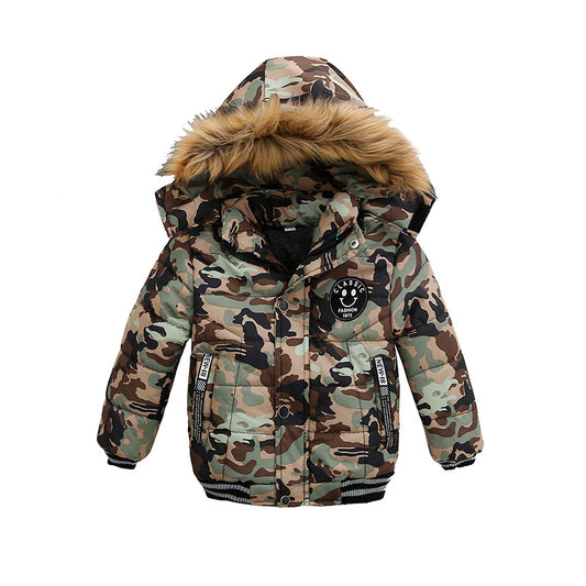 Children's cotton jacket by Ancient Energy, soft and lightweight with a hood, in bright blue, suitable for spring and fall.