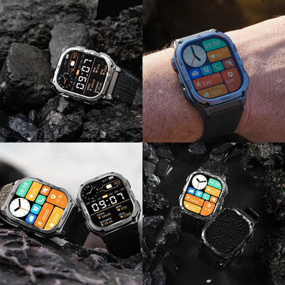 2024 KOSPET TANK M3 Smartwatches For Men Women Rugged Smart Watch 480mAh AOD Bluetooth Fitness Electronic Digital AMOLED Watches - MANDOTOS