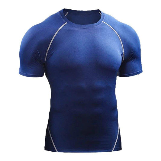 2025 Compression T Shirt Men Summer Sportswear Running T-shirt Elastic Quick Dry Sport Tops Tee Athletic Gym Workout Shirts Men - MANDOTOS