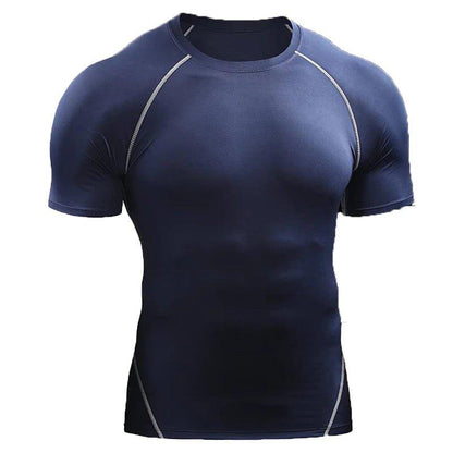 2025 Compression T Shirt Men Summer Sportswear Running T-shirt Elastic Quick Dry Sport Tops Tee Athletic Gym Workout Shirts Men - MANDOTOS