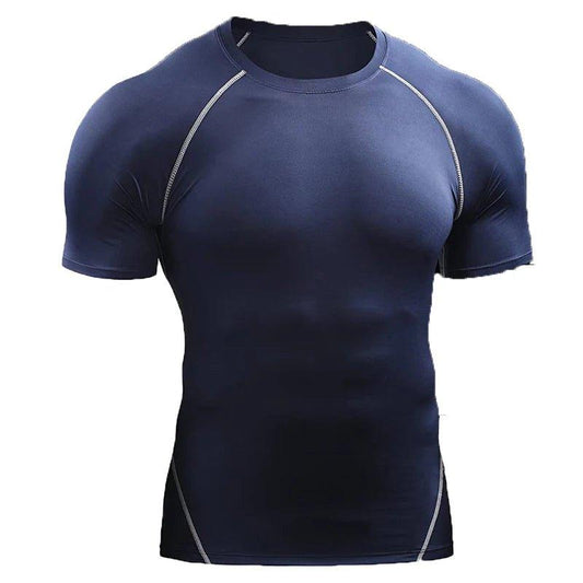2025 Compression T Shirt Men Summer Sportswear Running T-shirt Elastic Quick Dry Sport Tops Tee Athletic Gym Workout Shirts Men - MANDOTOS