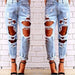 Ancient Energy Mandotos explosion Europe Code loose boyfriend jeans with exaggerated big holes, wild style, and relaxed fit.