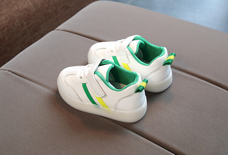 Kimmy White LED Sneakers by Ancient Energy featuring glowing soles and stylish design for casual wear