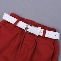 Ancient Energy summer baby set with floral short sleeve polo shirt and red shorts for children, perfect school clothes.