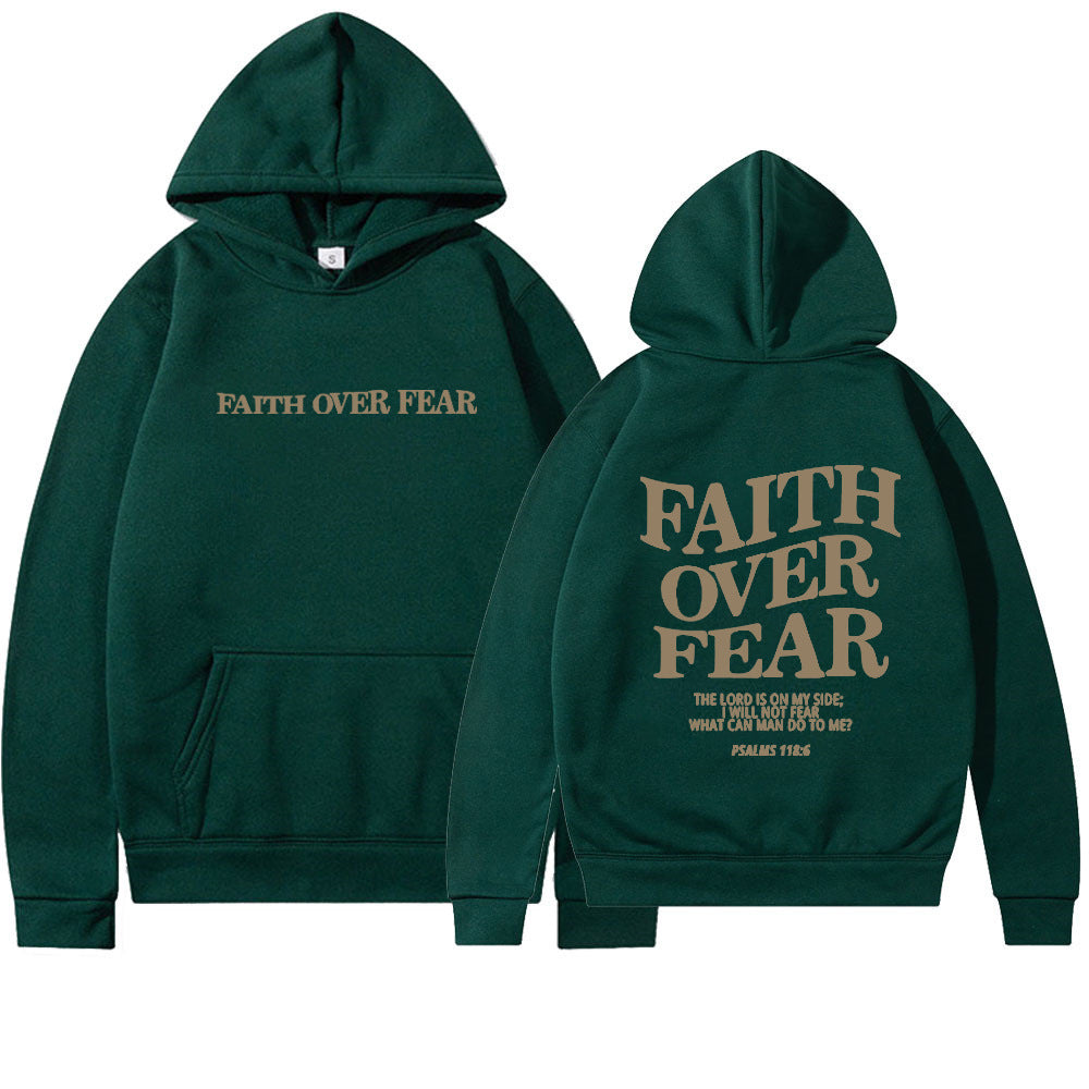 Faith Over Fear Christian Hoodie Christian Sweatshirt Jesus Hoodie Trendy Hoodie Bible Verse Shirt Unisex Aesthetic Clothes - MANDOTOS