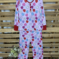 Valentines Day Love Print Casual Home Pajamas Parent Child Set - MANDOTOS