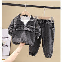 Cute boys' spring clothing by Ancient Energy featuring fashionable, handsome children's outfits in vibrant colors.