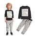 Kids boys cotton long-sleeve T-shirt and pants clothing set by Ancient Energy for boys aged 3-7, suitable for spring and autumn.