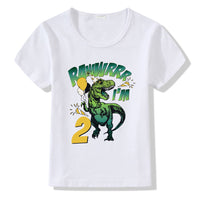 Children's birthday T-shirt by Ancient Energy featuring colorful numbers 1 to 9 on a casual cotton shirt.