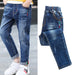Boys' denim trousers by Ancient Energy, new style big children's pants for spring and autumn, shown on a child.