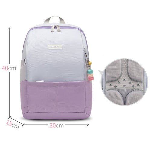 Elementary school backpack by Ancient Energy with adjustable straps and colorful design for young students.