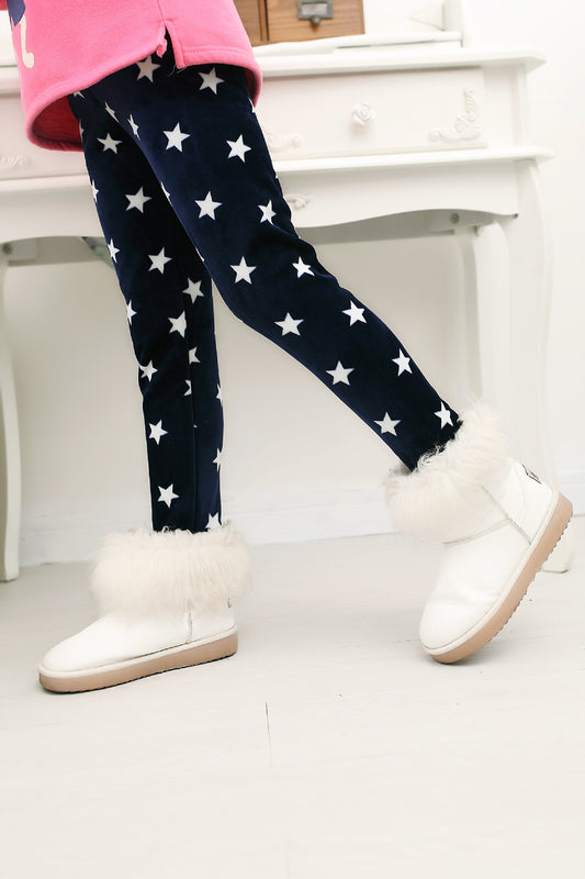 Girls' warm leggings by Ancient Energy, soft and cozy fleece-lined leggings perfect for cold weather and active wear.