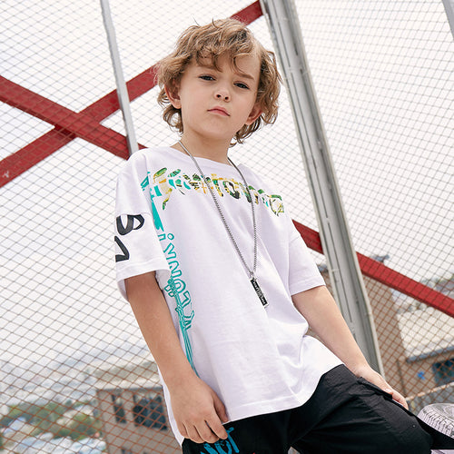 Children's printed T-shirt by Ancient Energy featuring colorful fun design, soft fabric, and comfortable fit for kids.