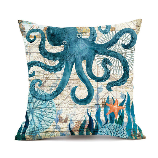Cushion Covers Sea Turtle Printed Throw Pillow Cases For Home Decor Sofa Chair Seat - MANDOTOS