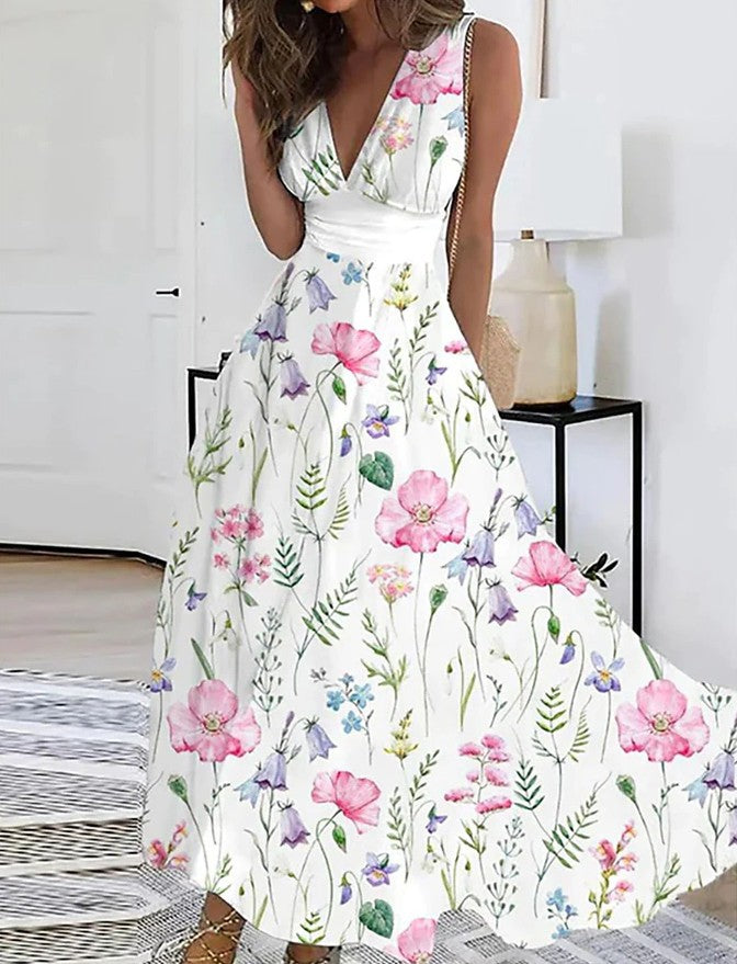 2023 Floral Elegance V-Neck Dress