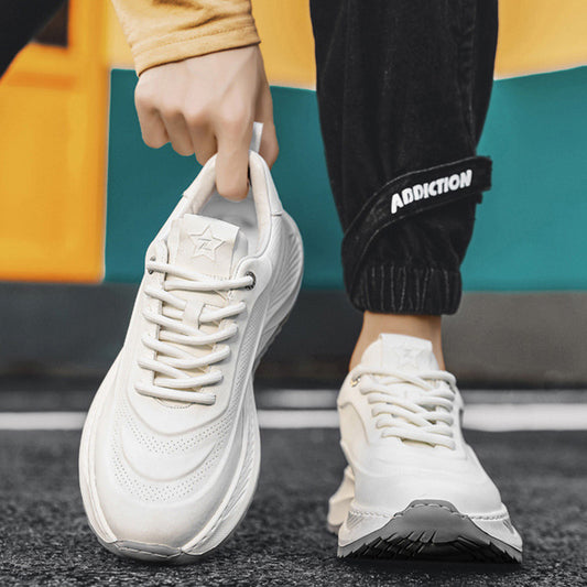 Men's Thick-soled Sports Shoes Casual Breathable Sneakers Lace-up Dad Shoes Boy - MANDOTOS